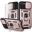 Pancéřové pouzdro pro iPhone 16E, CamShield Slide, růžové + tvrzené sklo 9H