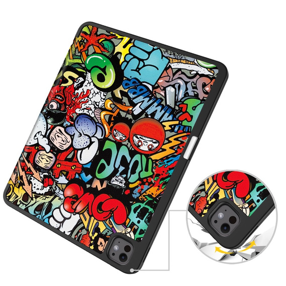 Pouzdro pro iPad Pro 13" 2024 (7 gen.), Smartcase, graffiti