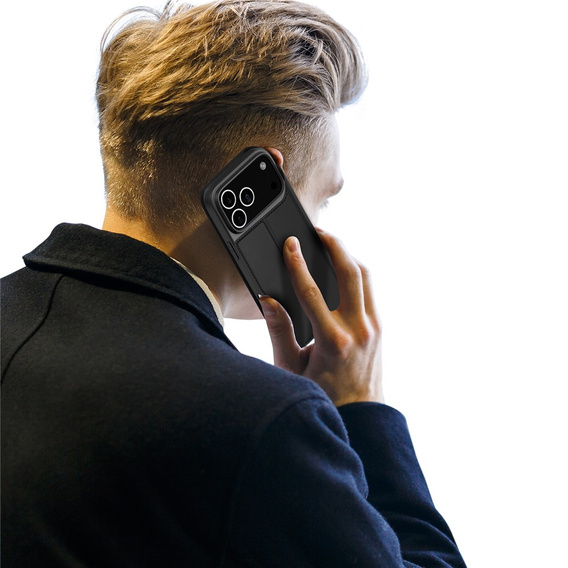 Dux Ducis pouzdro pro iPhone 17 Pro, Skin Pro, s klopou, s přihrádkou na kartu, černé