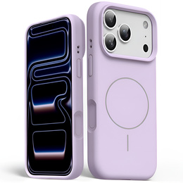 Silikonové pouzdro pro iPhone 17 Pro, pro MagSafe, proti nárazu, fialové