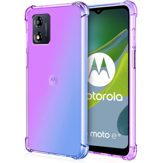 Pouzdro pro Motorola Moto E13, Gradient Dropproof, Fialová / modrá