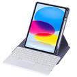 Pouzdro s klávesnicí pro iPad 11" 2025 A16 (11 gen.) / iPad 10.9" 2022 (10 gen.), Rotary 360° Leather, fialové