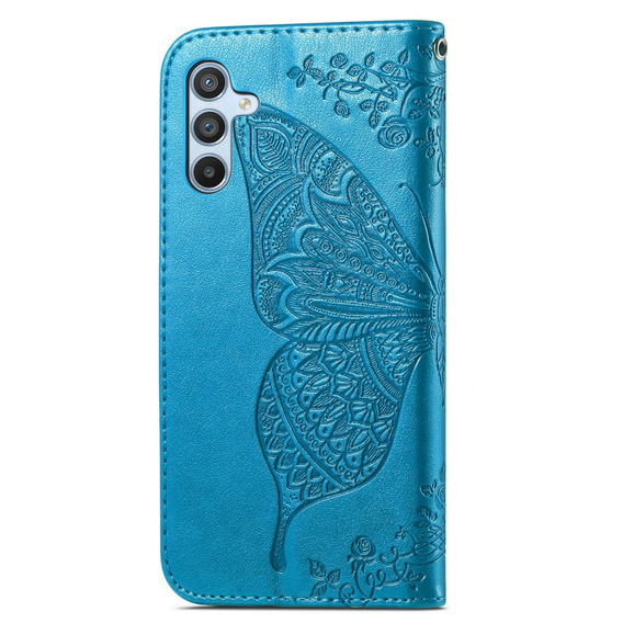 Klopové pouzdro pro Samsung Galaxy A36, Butterfly, modré