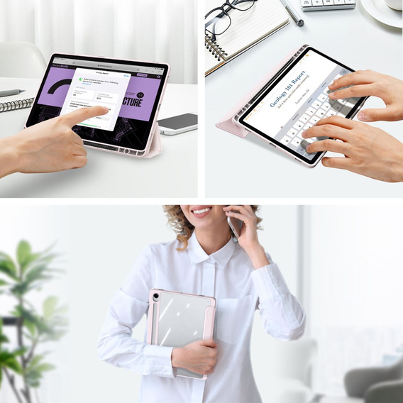Pouzdro pro Samsung Galaxy Tab S9 FE / S10 FE, Dux Ducis TOBY, růžové