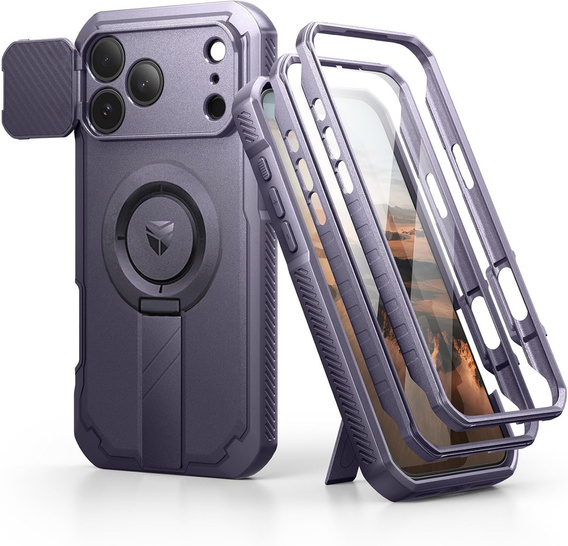 Pancéřové pouzdro Dexnor se stojánkem a spouští fotoaparátu, pro MagSafe pro iPhone 17 Pro Max