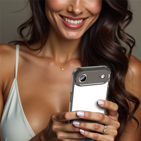 Silikonové pouzdro pro iPhone Air, s pevnou zadní stranou, kouřově černé