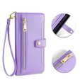 Klopové pouzdro pro Xiaomi Redmi Note 13 Pro 5G, Wallet Zipper Pocket, fialové