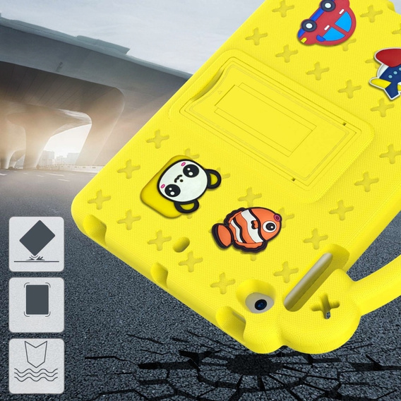Dětské pouzdro pro iPad mini 7.9" 2019/2015/2014/2013/2012 (5/4/3/2/1 gen.), Cute Patterns, se stojánkem, žluté