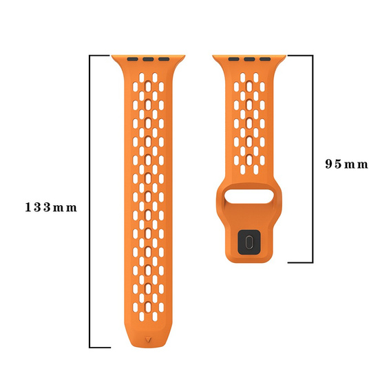 Silikonový řemínek pro Apple Watch 1/2/3/4/5/6/7/8/SE/ULTRA 42/44/45/49MM, oranžový