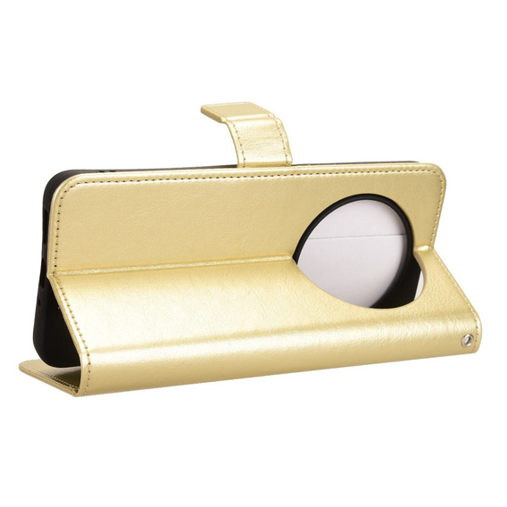 Klopové pouzdro pro Xiaomi Redmi 14C / Xiaomi Poco C75, Crazy Horse Wallet, zlaté