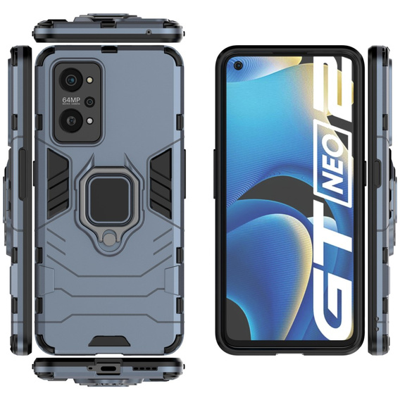 Pouzdro pro Realme GT 2 5G / GT Neo 2 / GT Neo 3T, Kickstand Ring, modré