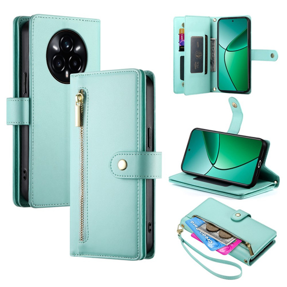 Klopové pouzdro pro Realme 14 Pro 5G, Wallet Zipper Pocket, mincovní