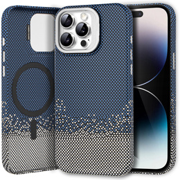 Pouzdro iPhone 14 Pro Max, Frame Kickstand, pro MagSafe, Sand Blue