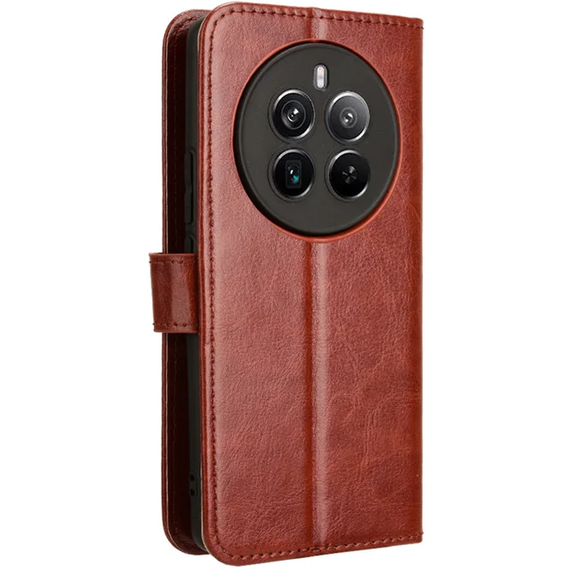 Klopové pouzdro pro Realme 12 Pro 5G / 12 Pro+ 5G, Crazy Horse Wallet, hnědé