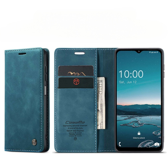 Pouzdro CASEME pro Samsung Galaxy M33 5G, Leather Wallet Case, modré
