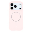 Silikonové pouzdro pro iPhone 17 Pro, pro MagSafe, proti nárazu, růžové