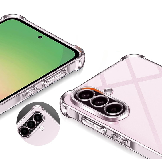 Pouzdro pro Samsung Galaxy A56, Erbord Dropproof, průhledné + sklo