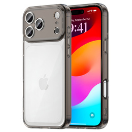 Silikonové pouzdro pro iPhone 17 Pro Max, s tvrdou zadní stranou, tónované do černa