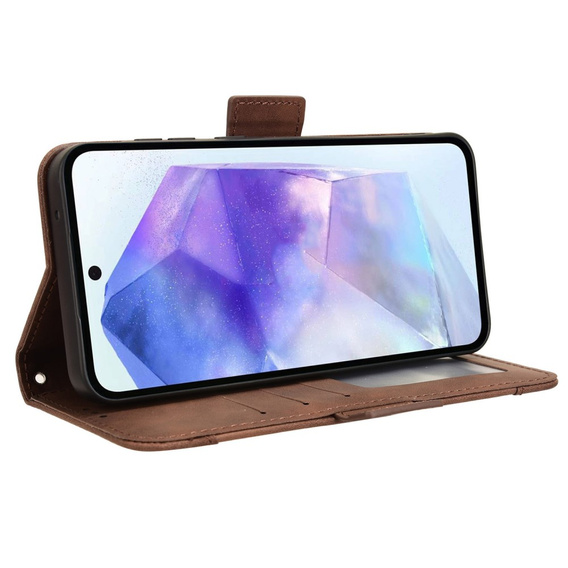 Klopové pouzdro pro Samsung Galaxy A35 5G, Card Slot, hnědé