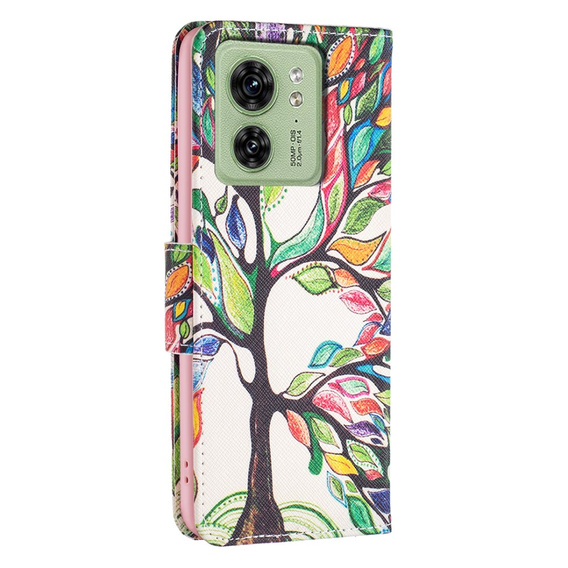 Klopové pouzdro pro Motorola Edge 40 5G, Wallet, tree of life, modré