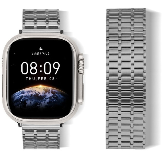 Ocelový náramek pro Apple Watch 1/2/3/4/5/6/7/8/SE/ULTRA 42/44/45/49 MM - šedý