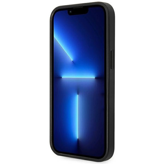 Pouzdro Karl Lagerfeld pro iPhone 14, Saffiano Choupette Head Patch, stříbrné