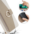 Flipové pouzdro Wallet Zipper Pocket pro iPhone 13, Wallet Zipper Pocket, se zrcátkem, bílé