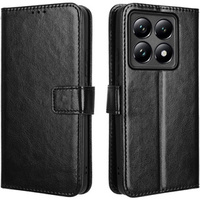 Klopové pouzdro pro Xiaomi 14T Pro, Crazy Horse Wallet, černé