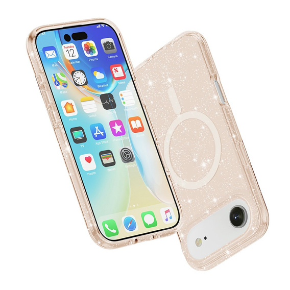 Pouzdro pro iPhone Air, pro MagSafe, třpytivé, průsvitně zlaté