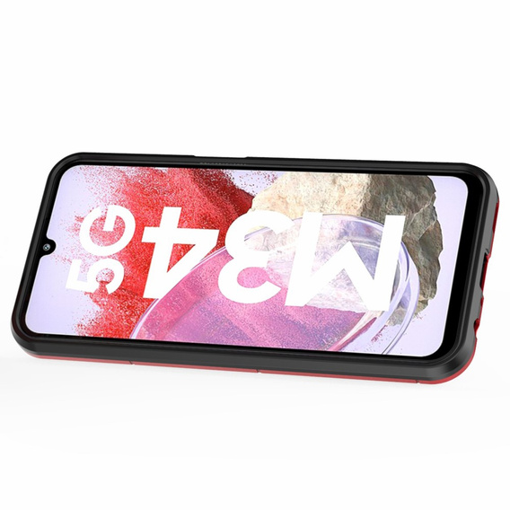 Pouzdro pro Samsung Galaxy M34, Kickstand Ring, červené