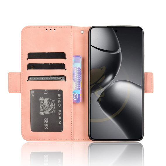 Klopové pouzdro pro Xiaomi 14T Pro, Card Slot, růžové