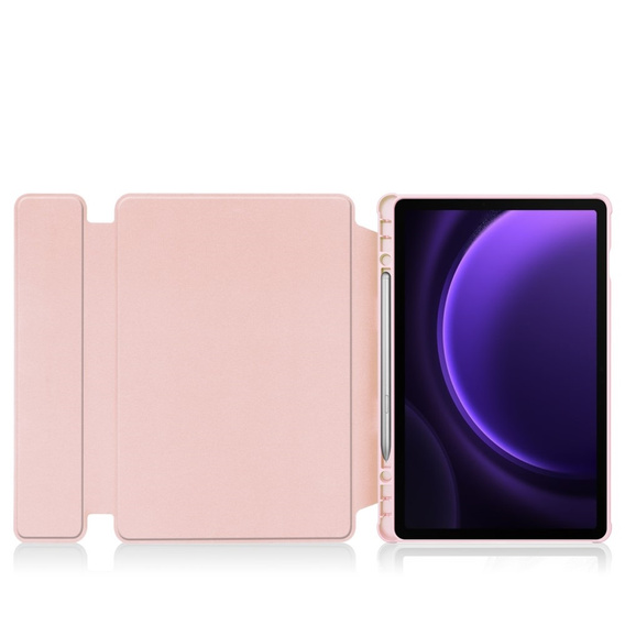 Pouzdro + klávesnice Samsung Galaxy Tab S9 FE+ Plus, Rotary 360° Leather, růžové