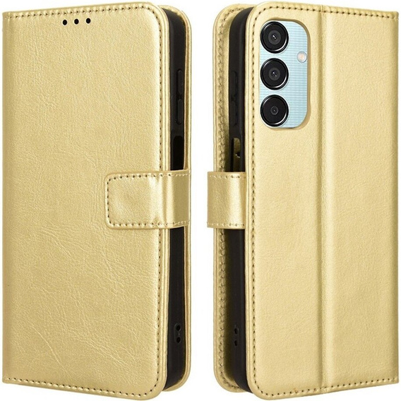 Klopové pouzdro pro Samsung Galaxy M15 5G, Crazy Horse Wallet, zlaté