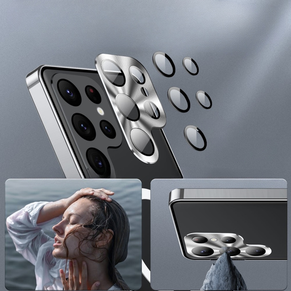 Ochranné pouzdro na fotoaparát pro Samsung Galaxy S23 Ultra, CamShield MagSafe, průhledná / stříbrná