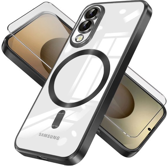 Pouzdro pro Samsung Galaxy S25 Edge, Electro MagSafe, černé + sklo na displej