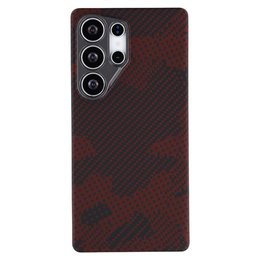 Pouzdro pro Samsung Galaxy S25 Ultra, Aramid Fiber MagSafe, černá / červená