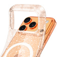 Pouzdro pro iPhone 17 Pro, pro MagSafe, lesklé, transparentní zlaté