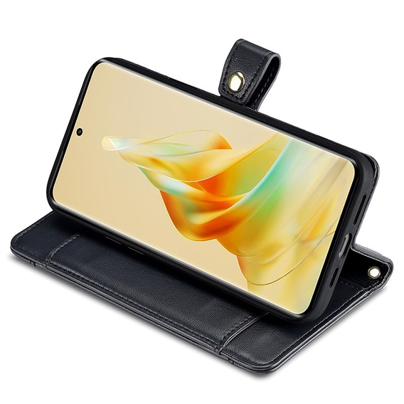 Klopové pouzdro pro Oppo Reno8 T 4G, Wallet Zipper Pocket, černé