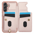 Pouzdro pro Samsung Galaxy A55 5G, Leather Flower Card Slot, růžové