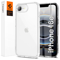 Pouzdro Spigen pro iPhone 16E, Ultra Hybrid, průhledné + 9H tvrzené sklo