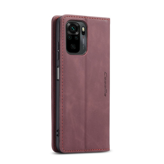 Pouzdro CASEME pro Xiaomi Redmi Note 10 / 10S, Leather Wallet Case, kaštanové