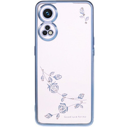 Pouzdro pro Oppo Reno8 T 4G, Glitter Flower, modré