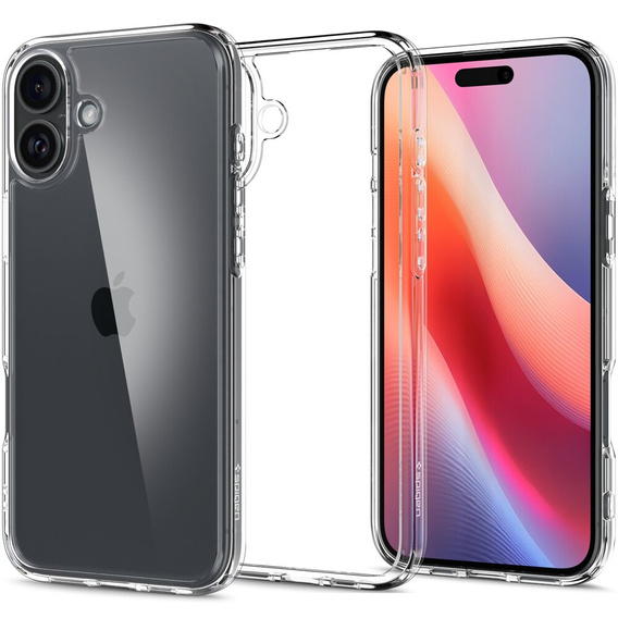 Pouzdro Spigen pro iPhone 16 Plus, Ultra Hybrid, průhledné + 9H tvrzené sklo