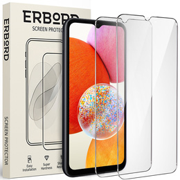 2x tvrzené sklo pro Samsung Galaxy A14 4G/5G, ERBORD 9H Hard Glass na displeji
