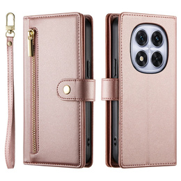 Klopové pouzdro pro Xiaomi Redmi Note 14 Pro 5G / Poco X7 5G, Wallet Zipper Pocket, růžové