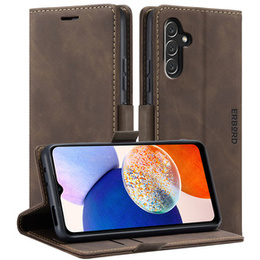 Pouzdro pro Samsung Galaxy A14 4G/5G, ERBORD Vintage peněženka s klopou, káva