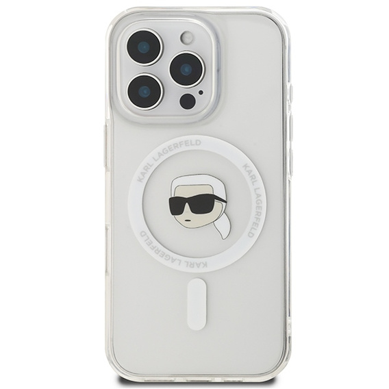 Pouzdro Karl Lagerfeld IML Metal Karl Head MagSafe pro iPhone 16 Pro Max