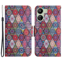 Klopové pouzdro pro Xiaomi Redmi 13C / Poco C65, Wallet, Kaleidoscope, pestrobarevný