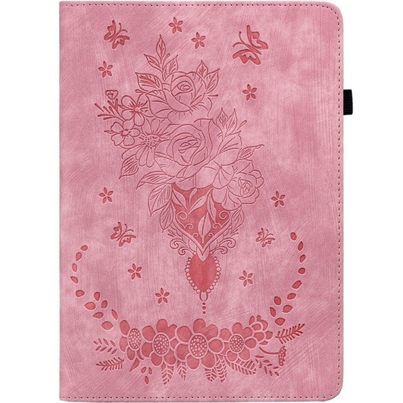 Pouzdro s klopou pro Lenovo Tab P12, flower, světle růžové