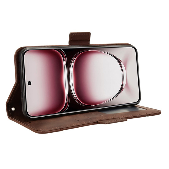 Klopové pouzdro pro Oppo Reno 12, Card Slot, hnědé